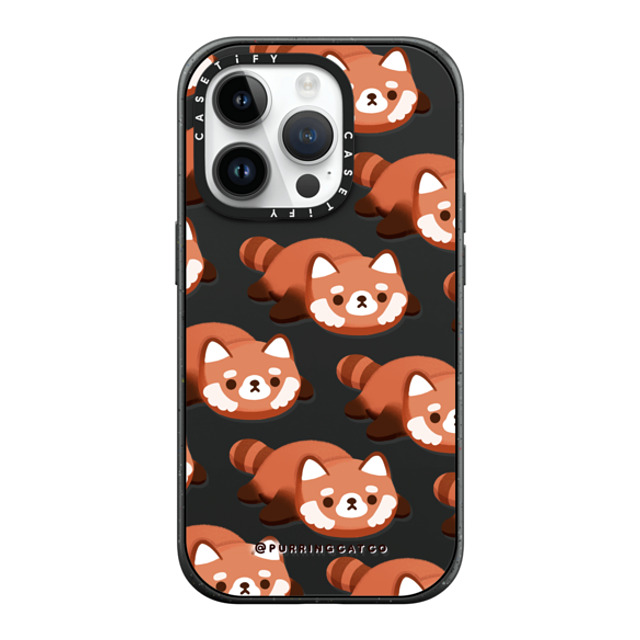 Purring Cat Co x CASETiFY iPhone 14 Pro ケース マットブラック インパクトケース MagSafe対応 Red Panda by Purringcatco