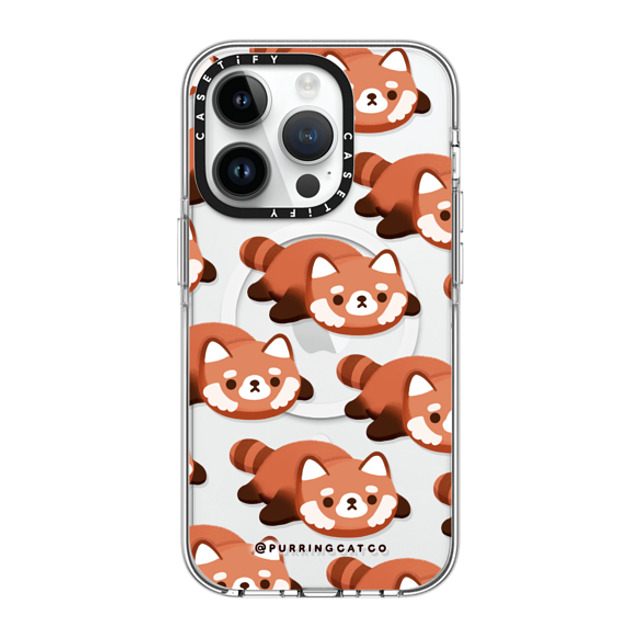 Purring Cat Co x CASETiFY iPhone 14 Pro Case Clear Clear Case MagSafe Compatible Red Panda by Purringcatco Purring Cat Co x CASETiFY iPhone 14 Pro Case Clear Clear Case MagSafe Compatible Red Panda by Purringcatco
