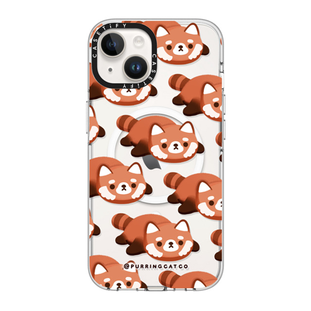 Purring Cat Co x CASETiFY iPhone 14 ケース クリア クリア ケース MagSafe対応 Red Panda by Purringcatco