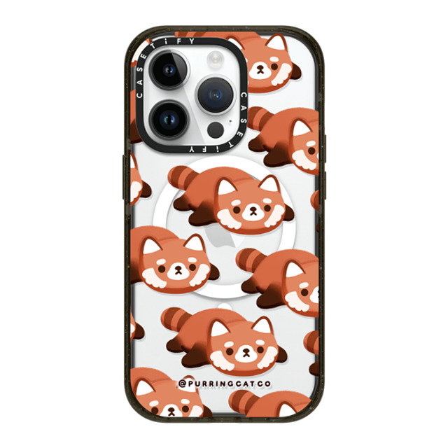 Purring Cat Co x CASETiFY iPhone 14 Pro ケース ブラック インパクトケース MagSafe対応 Red Panda by Purringcatco