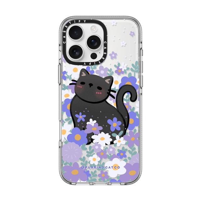 Purring Cat Co x CASETiFY iPhone 16 Pro Max ケース クリア クリア ケース MagSafe対応 Cat in Flowers by Purringcatco