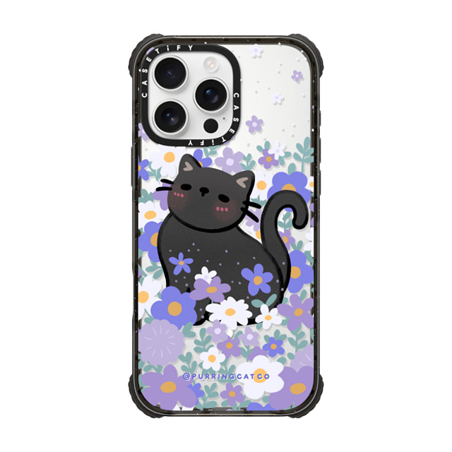 Purring Cat Co x CASETiFY iPhone 16 Pro Max ケース ブラック ウルトラ インパクトケース MagSafe 対応 Cat in Flowers by Purringcatco New iPhone Purring Cat Co x CASETiFY iPhone 16 Pro Max ケース ブラック ウルトラ インパクトケース MagSafe 対応 Cat in Flowers by Purringcatco New iPhone
