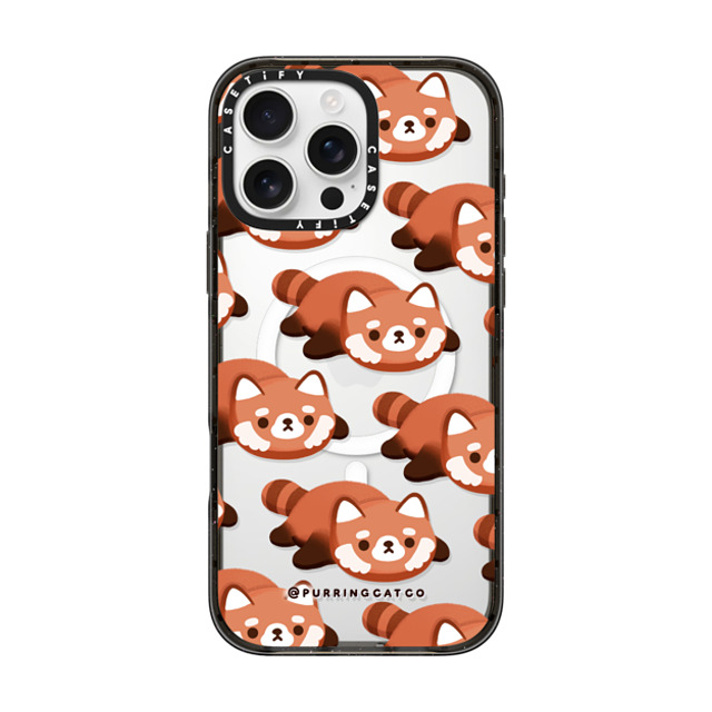 Purring Cat Co x CASETiFY iPhone 16 Pro Max ケース ブラック インパクトケース MagSafe対応 Red Panda by Purringcatco