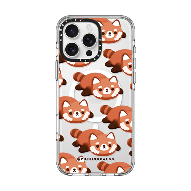 Purring Cat Co x CASETiFY iPhone 16 Pro Max ケース クリア クリア ケース MagSafe対応 Red Panda by Purringcatco