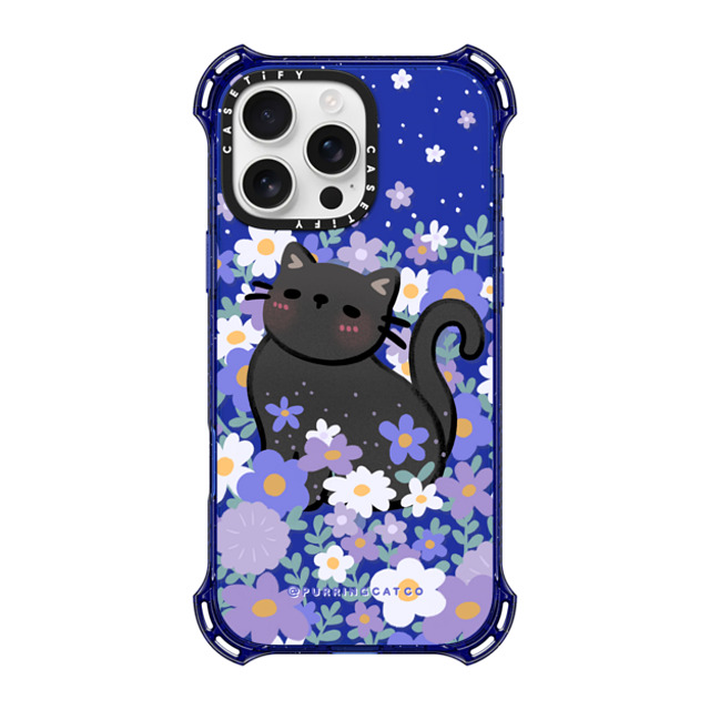 Purring Cat Co x CASETiFY iPhone 16 Pro Max Case コバルトブルー バウンスケース Cat in Flowers by Purringcatco Purring Cat Co x CASETiFY iPhone 16 Pro Max Case コバルトブルー バウンスケース Cat in Flowers by Purringcatco