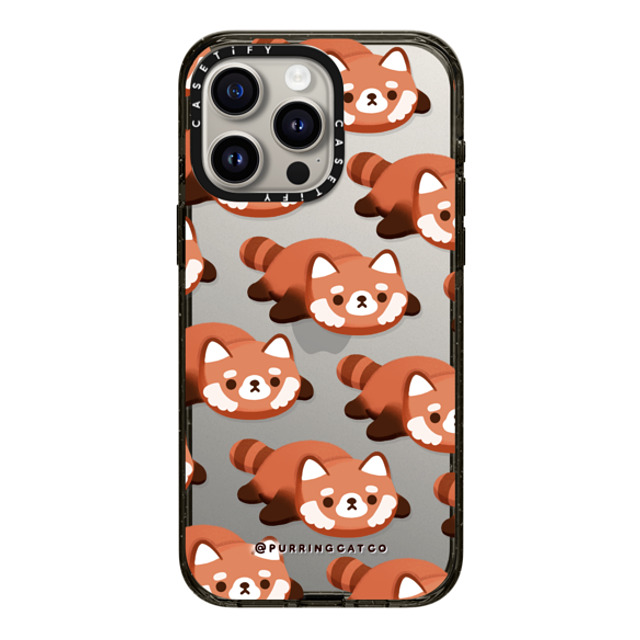 Purring Cat Co x CASETiFY iPhone 15 Pro Max ケース ブラック インパクトケース Red Panda by Purringcatco