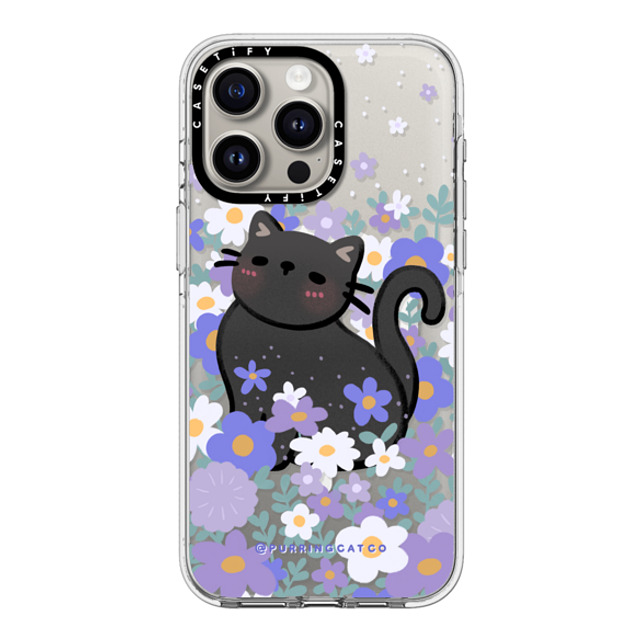 Purring Cat Co x CASETiFY iPhone 15 Pro Max ケース クリア クリア ケース MagSafe対応 Cat in Flowers by Purringcatco