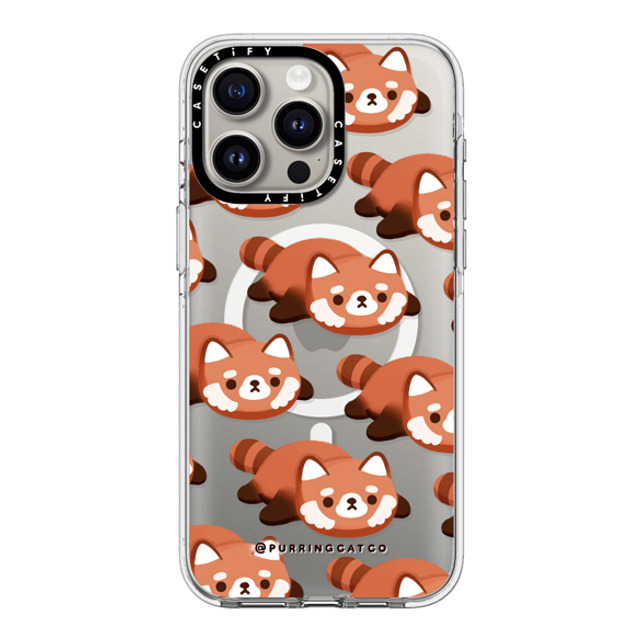 Purring Cat Co x CASETiFY iPhone 15 Pro Max ケース クリア クリア ケース MagSafe対応 Red Panda by Purringcatco