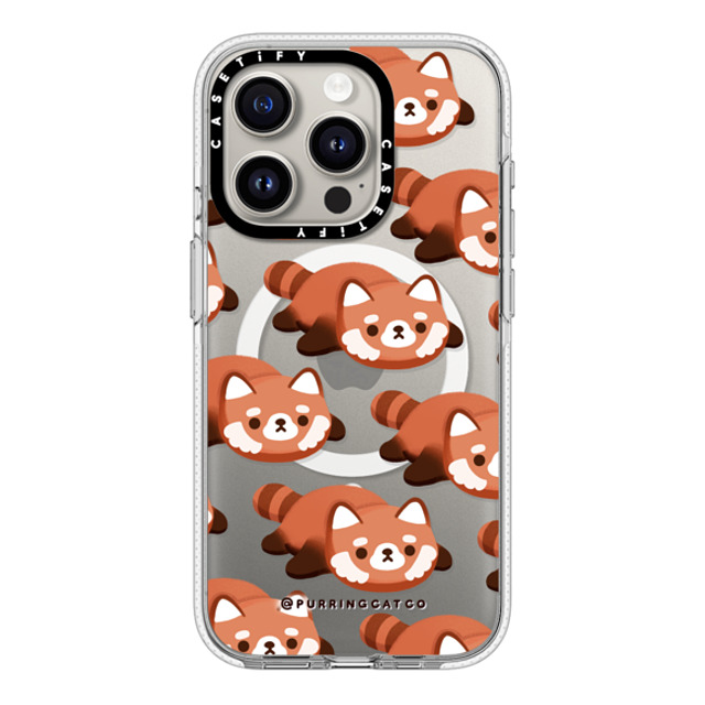 Purring Cat Co x CASETiFY iPhone 15 Pro ケース クリア クリア ケース MagSafe対応 Red Panda by Purringcatco