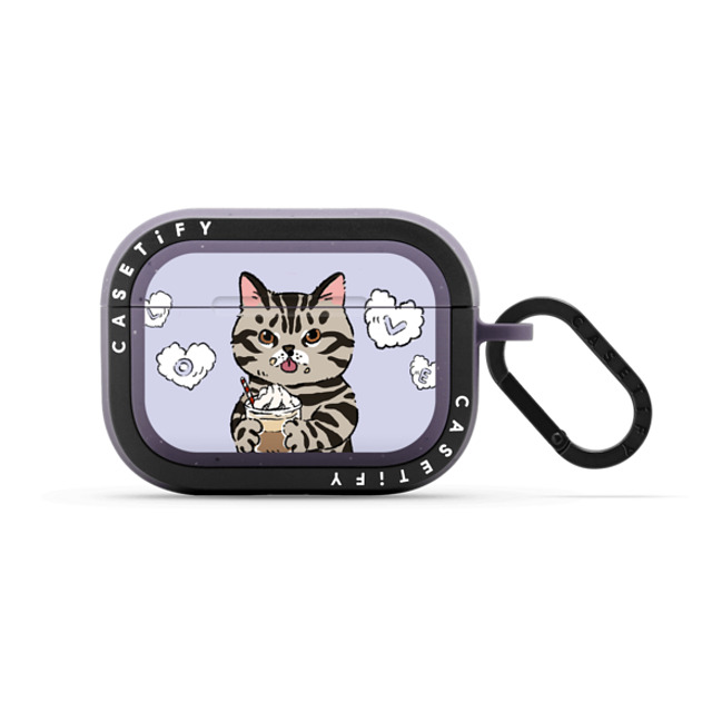 Watercatlor x CASETiFY AirPods Pro 2 Matte Deep Purple バウンス ケース Cat Lilac Love Watercatlor x CASETiFY AirPods Pro 2 Matte Deep Purple バウンス ケース Cat Lilac Love
