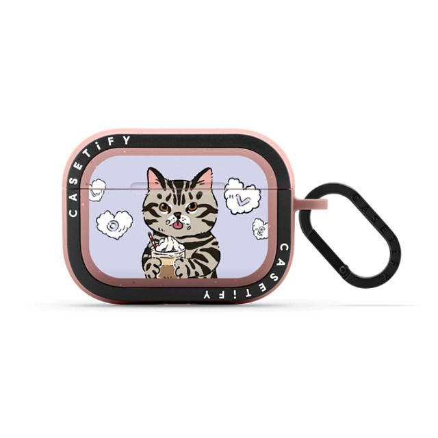 Watercatlor x CASETiFY AirPods Pro 2 Matte Dusty Rose バウンス ケース Cat Lilac Love Watercatlor x CASETiFY AirPods Pro 2 Matte Dusty Rose バウンス ケース Cat Lilac Love