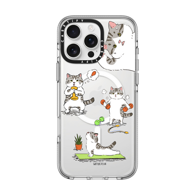 Watercatlor x CASETiFY iPhone 16 Pro Max Case Cat,Animal Clear Clear Case MagSafe Compatible Bean The Cat Fitness Mother's Day Watercatlor x CASETiFY iPhone 16 Pro Max Case Cat,Animal Clear Clear Case MagSafe Compatible Bean The Cat Fitness Mother's Day