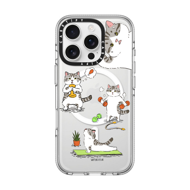 Watercatlor x CASETiFY iPhone 16 Pro ケース Cat,Animal クリア クリア ケース MagSafe対応 Bean The Cat Fitness Father's Day Watercatlor x CASETiFY iPhone 16 Pro ケース Cat,Animal クリア クリア ケース MagSafe対応 Bean The Cat Fitness Father's Day