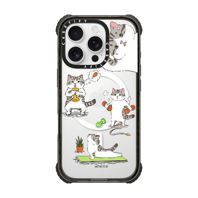 Watercatlor x CASETiFY iPhone 16 Pro Case Cat,Animal Black ウルトラ インパクトケース MagSafe 対応 Bean The Cat Fitness Mother's Day Watercatlor x CASETiFY iPhone 16 Pro Case Cat,Animal Black ウルトラ インパクトケース MagSafe 対応 Bean The Cat Fitness Mother's Day