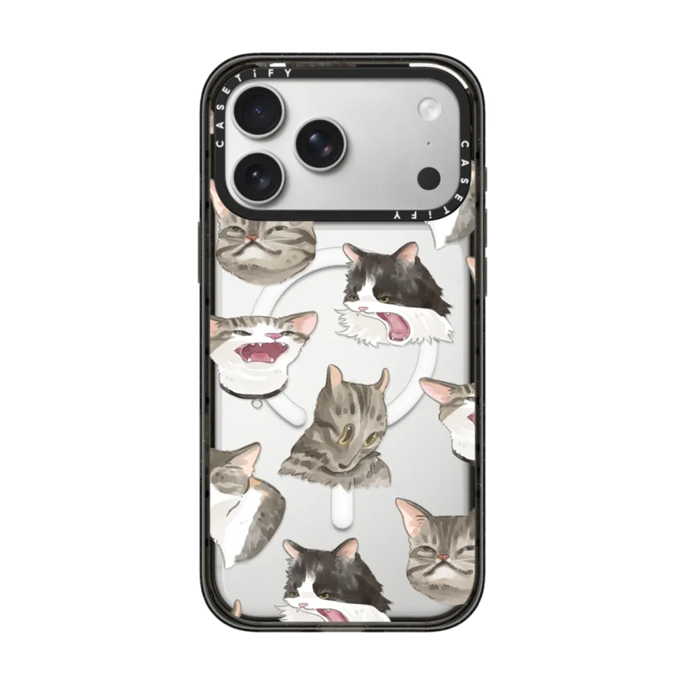 MagSafe 兼容弹韧防摔手机壳 - 丑萌猫咪