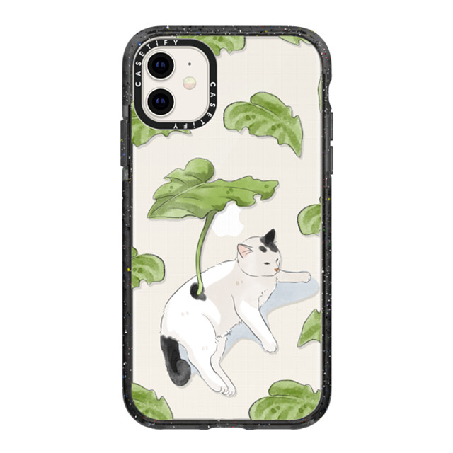 Watercatlor x CASETiFY iPhone 11 ケース Cat,Animal ブラック インパクトケース Summer Cat Back to School Watercatlor x CASETiFY iPhone 11 ケース Cat,Animal ブラック インパクトケース Summer Cat Back to School