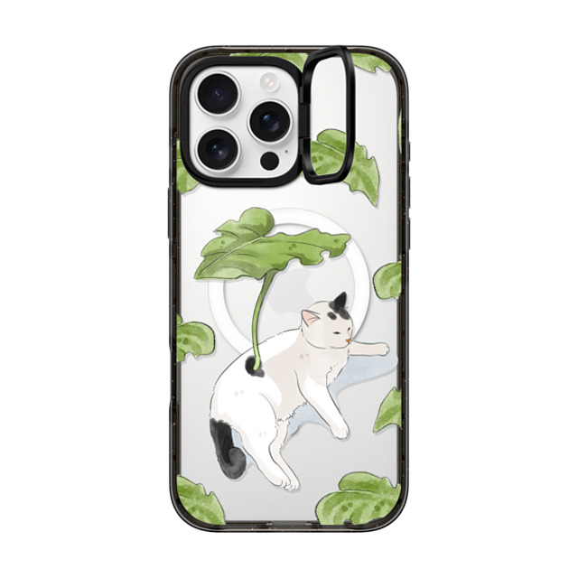 Watercatlor x CASETiFY iPhone 16 Pro Max ケース Cat,Animal ブラック インパクトリングスタンドケース MagSafe対応 Summer Cat Father's Day Watercatlor x CASETiFY iPhone 16 Pro Max ケース Cat,Animal ブラック インパクトリングスタンドケース MagSafe対応 Summer Cat Father's Day