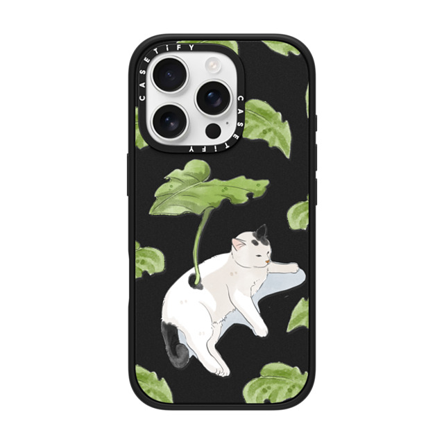 Watercatlor x CASETiFY iPhone 16 Pro ケース Cat,Animal マットブラック インパクトケース MagSafe対応 Summer Cat Father's Day Watercatlor x CASETiFY iPhone 16 Pro ケース Cat,Animal マットブラック インパクトケース MagSafe対応 Summer Cat Father's Day