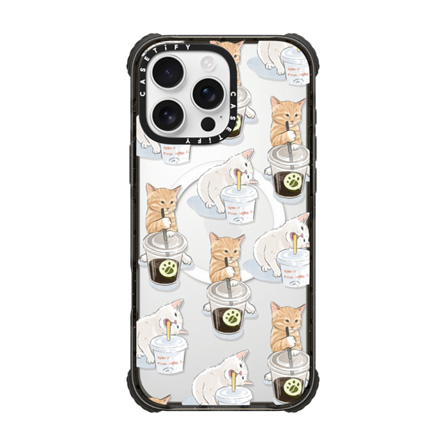 Watercatlor x CASETiFY iPhone 16 Pro Max Case Black ウルトラ インパクトケース MagSafe 対応 coffee catto and cola cat Watercatlor x CASETiFY iPhone 16 Pro Max Case Black ウルトラ インパクトケース MagSafe 対応 coffee catto and cola cat