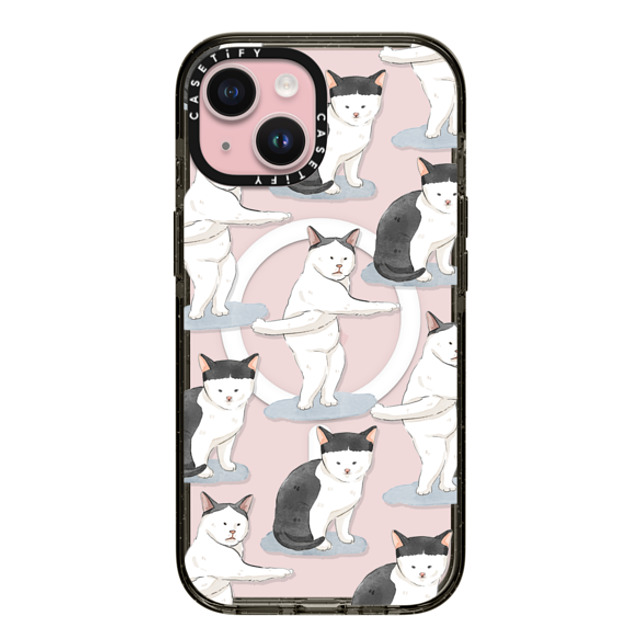 Watercatlor x CASETiFY iPhone 15 Case Cat,Animal Black Impact Case MagSafe Compatible Dancing Cat by Watercatlor Mother's Day Watercatlor x CASETiFY iPhone 15 Case Cat,Animal Black Impact Case MagSafe Compatible Dancing Cat by Watercatlor Mother's Day