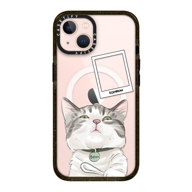 Watercatlor x CASETiFY iPhone 13 ケース ブラック インパクトケース MagSafe対応 Zombean the Cat by Watercatlor