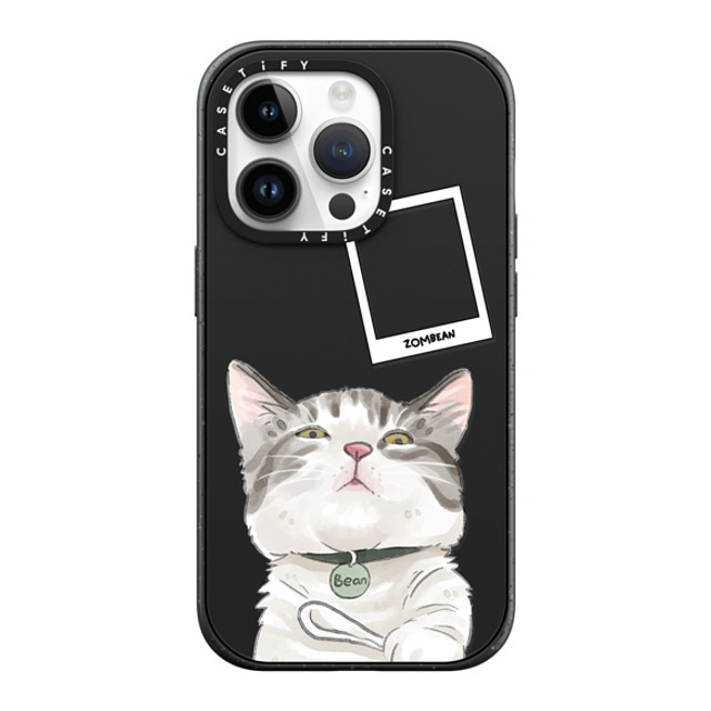 Watercatlor x CASETiFY iPhone 14 Pro ケース マットブラック インパクトケース MagSafe対応 Zombean the Cat by Watercatlor