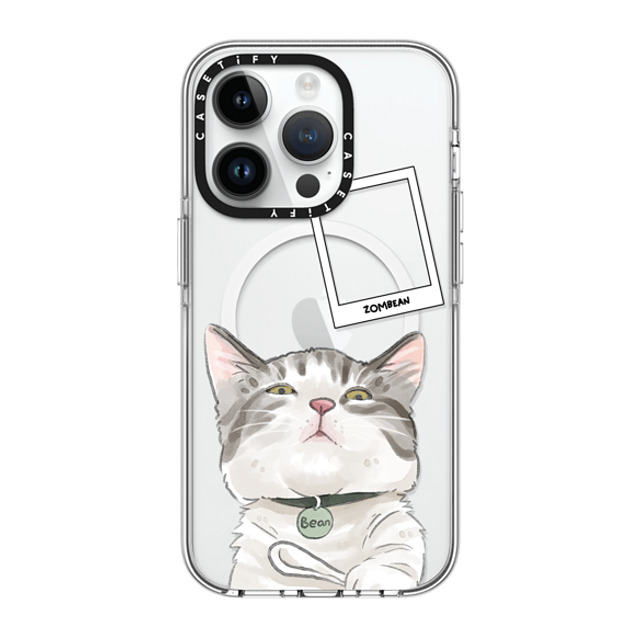 Watercatlor x CASETiFY iPhone 14 Pro ケース クリア クリア ケース MagSafe対応 Zombean the Cat by Watercatlor