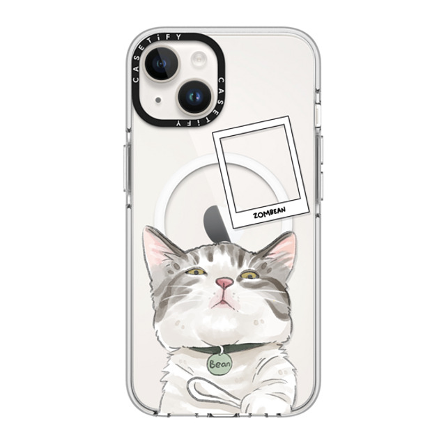 Watercatlor x CASETiFY iPhone 14 ケース クリア クリア ケース MagSafe対応 Zombean the Cat by Watercatlor