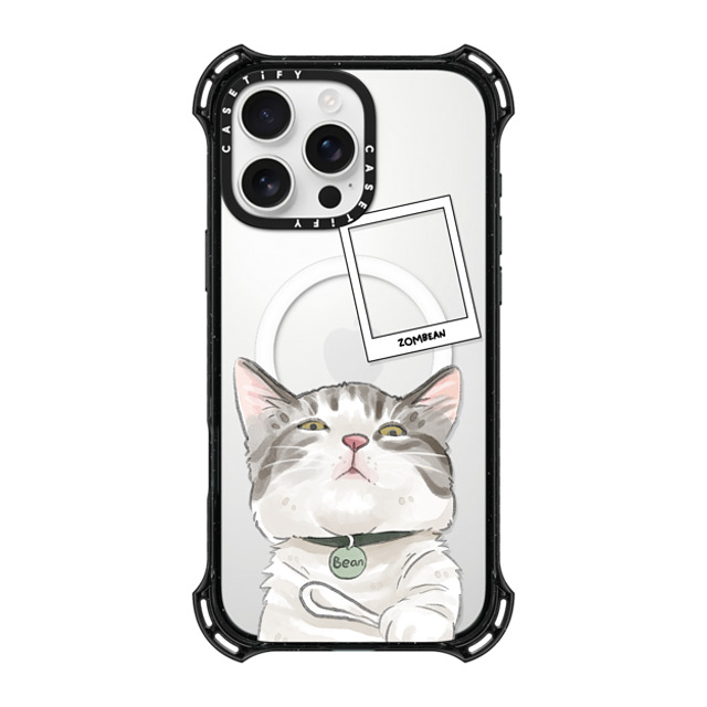 Watercatlor x CASETiFY iPhone 16 Pro Max ケース ブラック バウンスケース Zombean the Cat by Watercatlor