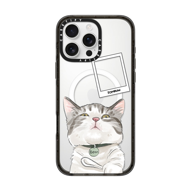 Watercatlor x CASETiFY iPhone 16 Pro Max ケース ブラック インパクトケース MagSafe対応 Zombean the Cat by Watercatlor