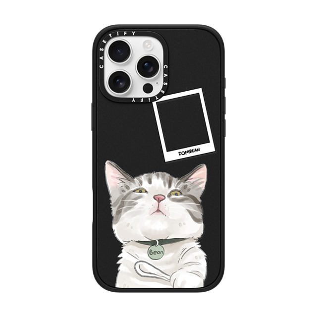 Watercatlor x CASETiFY iPhone 16 Pro Max ケース マットブラック インパクトケース MagSafe対応 Zombean the Cat by Watercatlor