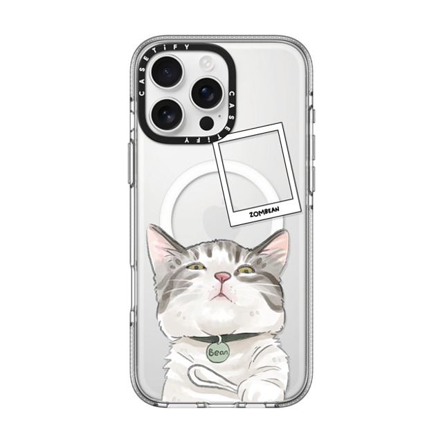 Watercatlor x CASETiFY iPhone 16 Pro Max ケース クリア クリア ケース MagSafe対応 Zombean the Cat by Watercatlor