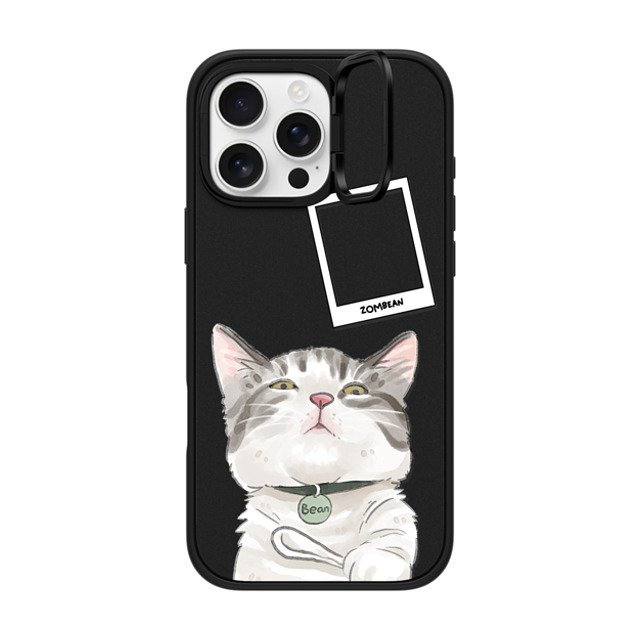 Watercatlor x CASETiFY iPhone 16 Pro Max ケース マットブラック インパクトリングスタンドケース MagSafe対応 Zombean the Cat by Watercatlor