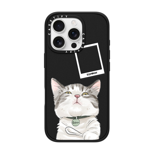 Watercatlor x CASETiFY iPhone 16 Pro ケース マットブラック インパクトケース MagSafe対応 Zombean the Cat by Watercatlor