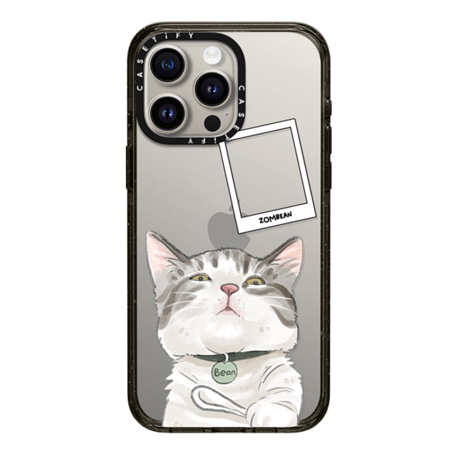 Watercatlor x CASETiFY iPhone 15 Pro Max ケース ブラック インパクトケース Zombean the Cat by Watercatlor