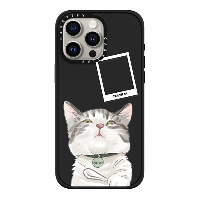 Watercatlor x CASETiFY iPhone 15 Pro Max ケース マットブラック インパクトケース MagSafe対応 Zombean the Cat by Watercatlor