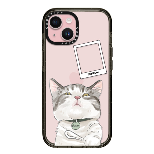 Watercatlor x CASETiFY iPhone 15 ケース ブラック インパクトケース Zombean the Cat by Watercatlor