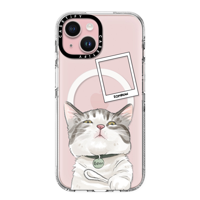 Watercatlor x CASETiFY iPhone 15 ケース クリア クリア ケース MagSafe対応 Zombean the Cat by Watercatlor