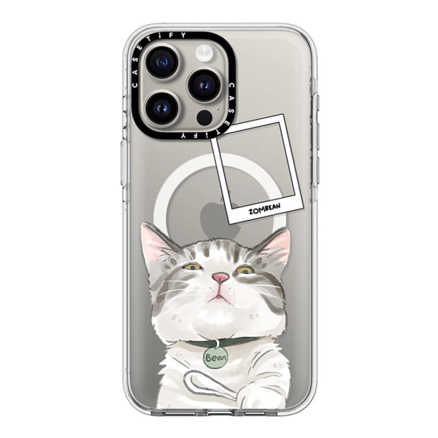 Watercatlor x CASETiFY iPhone 15 Pro Max ケース クリア クリア ケース MagSafe対応 Zombean the Cat by Watercatlor