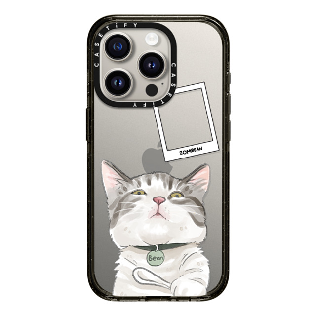 Watercatlor x CASETiFY iPhone 15 Pro ケース ブラック インパクトケース Zombean the Cat by Watercatlor