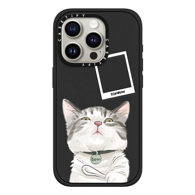 Watercatlor x CASETiFY iPhone 15 Pro ケース マットブラック インパクトケース MagSafe対応 Zombean the Cat by Watercatlor