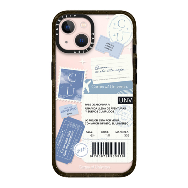 CASETiFY iPhone 13 ケース ブラック インパクトケース Pase de Abordar - Universo me Abro a tu Magia evelyn cornejo stephanie rodriguez