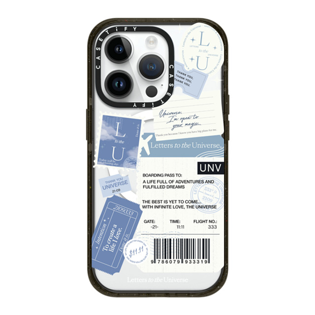 CASETiFY iPhone 14 Pro ケース ブラック インパクトケース MagSafe対応 Boarding Pass - Universe I'm Open to your Magic evelyn cornejo stephanie rodriguez