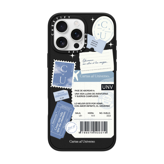 CASETiFY iPhone 16 Pro Max ケース マットブラック インパクトケース MagSafe対応 Pase de Abordar - Universo me Abro a tu Magia evelyn cornejo stephanie rodriguez