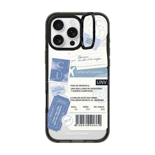 CASETiFY iPhone 16 Pro Max ケース ブラック インパクトリングスタンドケース MagSafe対応 Pase de Abordar - Universo me Abro a tu Magia evelyn cornejo stephanie rodriguez