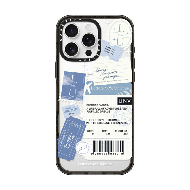 CASETiFY iPhone 16 Pro Max ケース ブラック インパクトケース MagSafe対応 Boarding Pass - Universe I'm Open to your Magic evelyn cornejo stephanie rodriguez