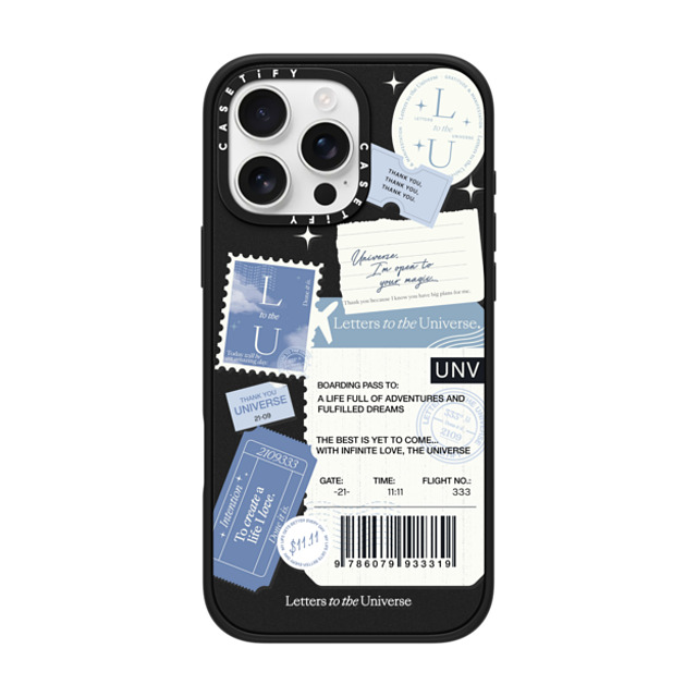 CASETiFY iPhone 16 Pro Max ケース マットブラック インパクトケース MagSafe対応 Boarding Pass - Universe I'm Open to your Magic evelyn cornejo stephanie rodriguez