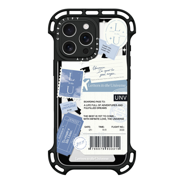 CASETiFY iPhone 16 Pro Max ケース ブラック ウルトラ バウンスケース MagSafe対応 Boarding Pass - Universe I'm Open to your Magic evelyn cornejo stephanie rodriguez