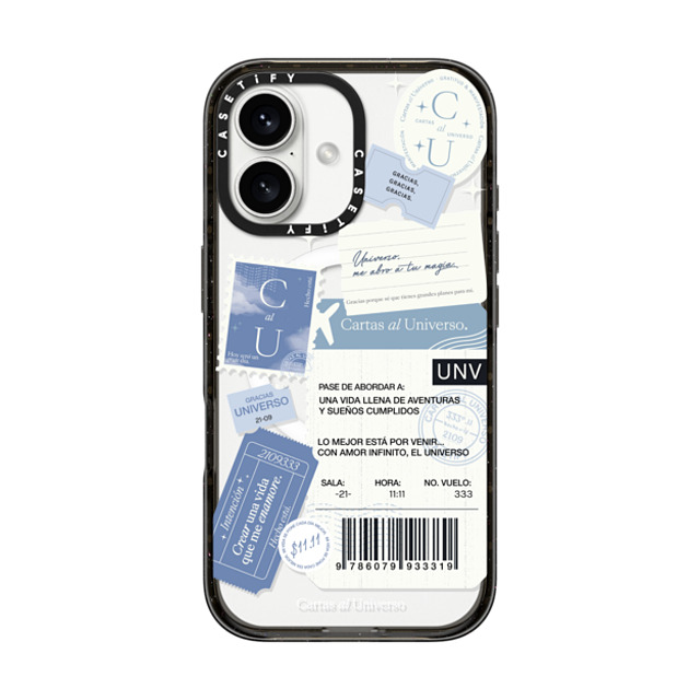 CASETiFY iPhone 16 ケース ブラック インパクトケース MagSafe対応 Pase de Abordar - Universo me Abro a tu Magia evelyn cornejo stephanie rodriguez