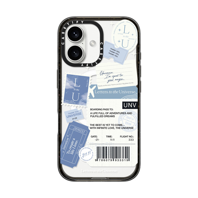 CASETiFY iPhone 16 ケース ブラック インパクトケース MagSafe対応 Boarding Pass - Universe I'm Open to your Magic evelyn cornejo stephanie rodriguez